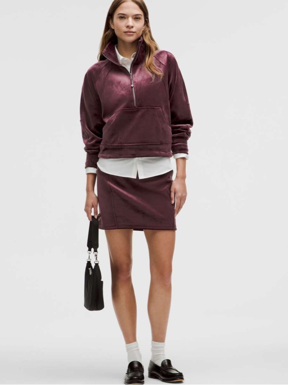 Lululemon Scuba High-Rise Mini Skirt *Velvet Garnet Sz L NWT